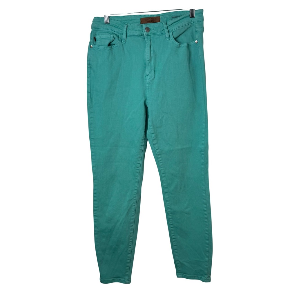 Judy Blue Garment Dyed Skinny Jeans‎ Women 28 Green Turquoise High Rise Stretch